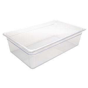Vogue Polycarbonate 1/1 Gastronorm Container 150mm Clear - U226 - 1