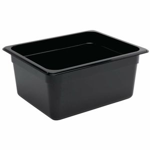 Vogue Polycarbonate 1/2 Gastronorm Container 150mm Black - U460 - 1
