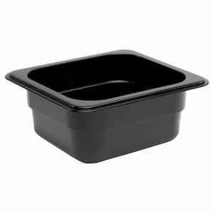 Vogue Polycarbonate 1/4 Gastronorm Container 150mm Black - U468 - 1