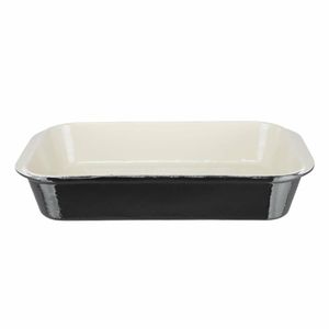 Vogue Black Cast Iron Roasting Dish Large - U572 - 1