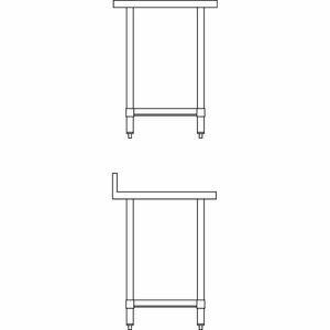Vogue Stainless Steel Prep Table with Upstand 600mm - T379 - 3