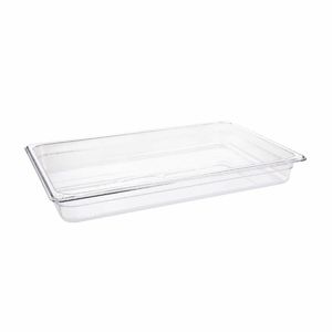 Vogue Polycarbonate 1/1 Gastronorm Container 65mm Clear - U224 - 1
