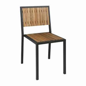 Bolero Steel & Acacia Side Chairs (Pack of 4) - DS150 - 1