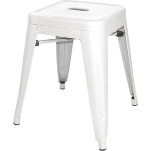 Bolero Bistro Steel Low Stool White (Pack of 4) - DL869 - 1