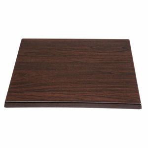 Bolero Pre-drilled Square Table Top Dark Brown 600mm - GG635 - 1
