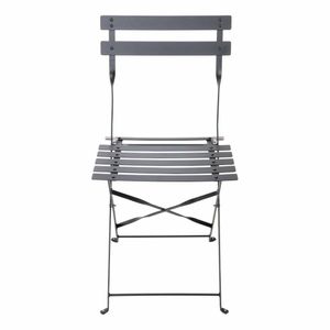 Bolero Black Pavement Style Steel Chairs (Pack of 2) - GH553 - 3