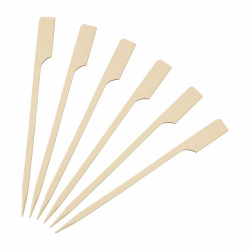Fiesta Compostable Bamboo Paddle Skewers 120mm (Pack of 100) - DB496 - 2