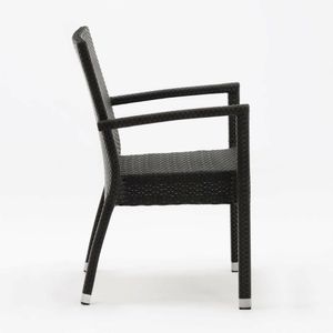 Bolero PE Wicker Armchairs Charcoal (Pack of 4) - DL477 - 3