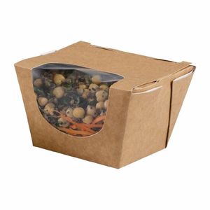 Colpac Zest Compostable Kraft Deep Salad Boxes 900ml / 32oz (Pack of 250) - FP580 - 1