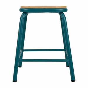 Bolero Cantina Low Stools with Wooden Seat Pad Teal (Pack of 4) - FB932 - 3