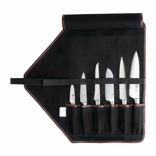 Boldric Canvas Knife Bag Black 6 Slots - CM554 - 5