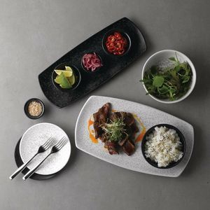 Churchill Menu Shades Caldera Rectangular Plates Chalk White 190 x 355mm - FA653 - 3