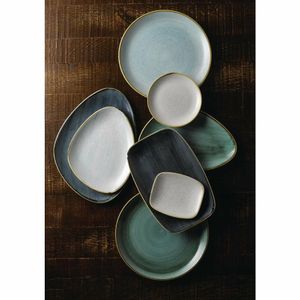 Churchill Stonecast Triangular Chefs Plates Blueberry 365 x 250mm (Pack of 6) - FC151 - 3