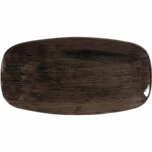 Churchill Stonecast Patina Rectangular Plates Black 298mm (Pack of 12) - DR658 - 1