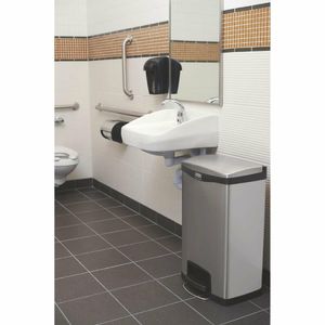 Rubbermaid Slim Jim Front Step on Pedal Bin Stainless Steel 50Ltr - GE938 - 3