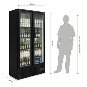 Polar G-Series Upright Back Bar Cooler with Hinged Doors 490Ltr - GJ449 - 3