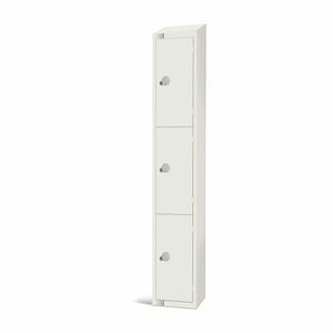 Elite Three Door Electronic Combination Locker with Sloping Top White - GR311-ELS - 1