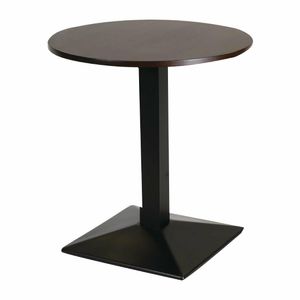 Turin Metal Base Pedestal Round Table with Dark Wood Top 700mm - FT499 - 1