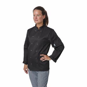 Whites Vegas Unisex Chefs Jacket Long Sleeve Black XXL - A438-XXL - 3
