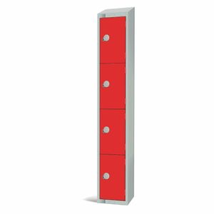 Elite Four Door Electronic Combination Locker with Sloping Top Red - W952-ELS - 1