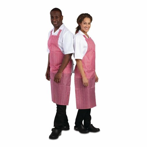 Whites Waterproof Bib Apron Red And White Stripe - A581 - 6