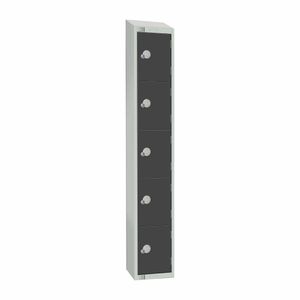 Elite Five Door Electronic Combination Locker with Sloping Top Graphite Grey - GR681-ELS - 1