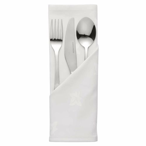 Mitre Luxury Luxor Cotton Napkins Ivy Leaf White 450 x 450mm (Pack of 10) - HB556 - 1