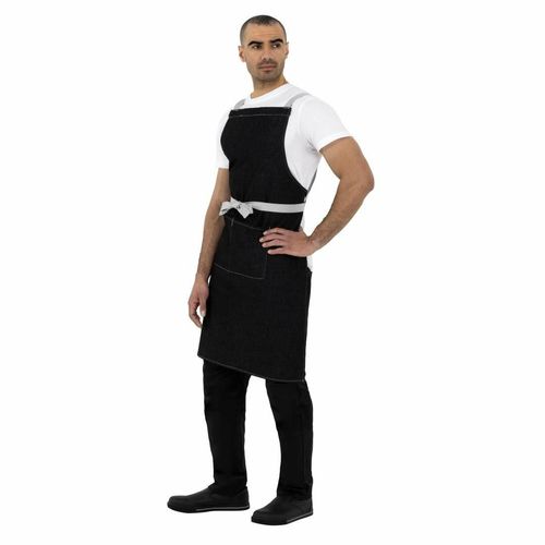 Southside X-Cross Back Bib Apron Denim Black - BB057 - 9