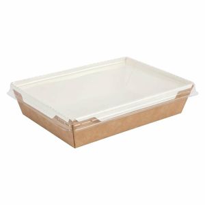 Colpac Fuzione Recyclable Paperboard Food Trays With Lid 1000ml / 35oz - FA376 - 1