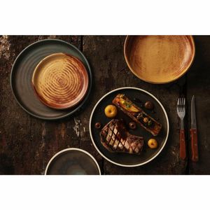 Olympia Canvas Flat Round Plate Green Verdigris 250mm (Pack of 6) - FA322 - 3