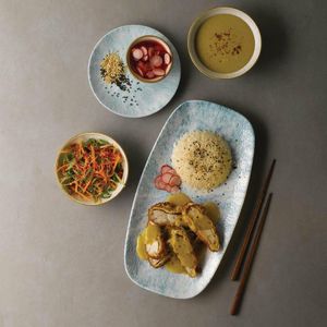 Churchill Stone Oblong Chef Plates Aquamarine 153 x 298mm (Pack of 12) - FA628 - 3