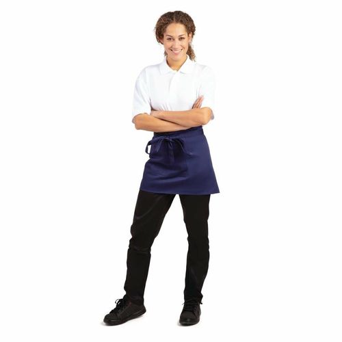 Whites Short Bistro Apron Navy Blue - BB179 - 12
