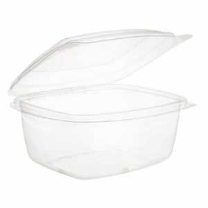 Vegware Compostable PLA Hinged-Lid Deli Containers 473ml / 16oz (Pack of 300) - CP412 - 3