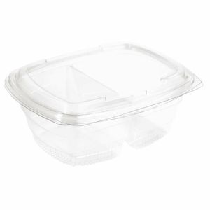 Faerch Fresco Two-Compartment Recyclable Deli Containers With Lid 900ml / 32oz - FB359 - 1