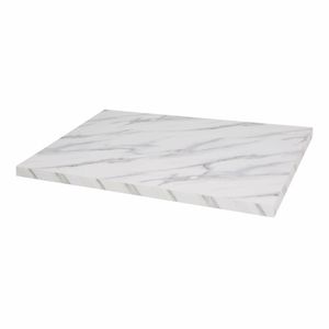 Bolero Pre-Drilled Rectangular Table Top Marble Effect 700mm - DT447 - 1