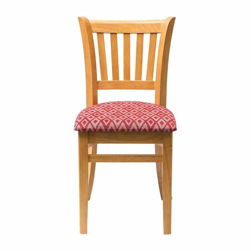 Manhattan Soft Oak Dining Chair with Red Diamond Padded Seat (Pack of 2) - 2