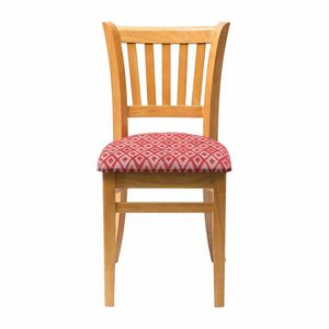 Manhattan Soft Oak Dining Chair with Red Diamond Padded Seat (Pack of 2) - 3