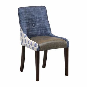 Bath Dining Chair Dark Walnut with Alfresco Marine Outer Back Saddle Ash Seat - 1