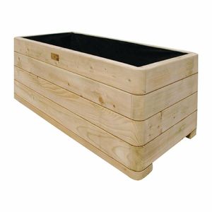 Rowlinson Marberry Layer Planter Rectangular Natural Timber 100cm - 1
