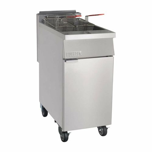 Buffalo Single Tank Twin Basket Freestanding Gas Fryer - 1