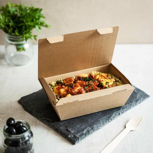 Vegware Compostable Microflute Takeaway Box 8x5 (Pack 300) - 3