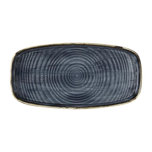 Churchill Stonecast Blueberry Chefs' Walled Oblong Plate 300mm (Pack of 6) - DX026 - 1