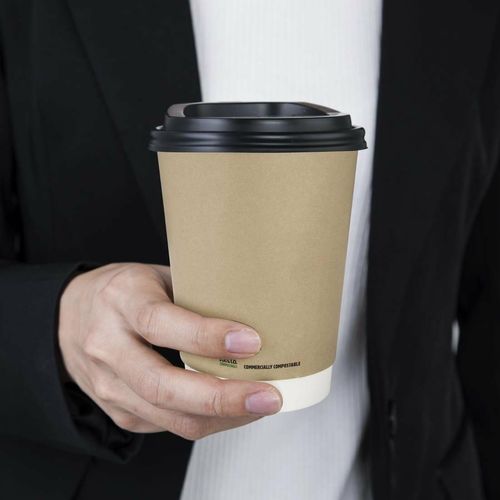 Fiesta Compostable Coffee Cups Double Wall 340ml (Pack of 25) - CU987 - 5