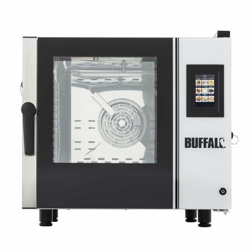 Buffalo Freestanding Smart Touchscreen Compact Combi Oven ?6 x GN 1/1 with Installation Kit and Extraction Hood - SA773 - 1