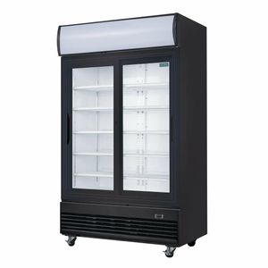 Polar G-Series Upright Sliding Door Display Cooler with Light Box 950Ltr Black - GM814 - 3