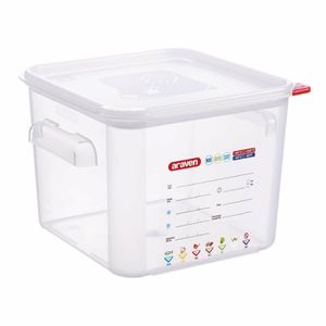 Araven Squared Transparent Polypropylene Container with Lid 6Ltr - FU102 - 1