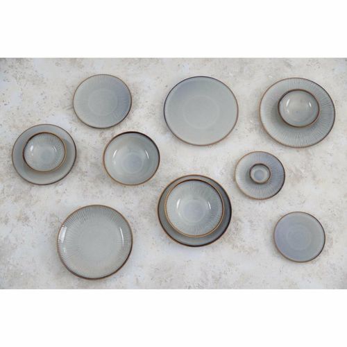 Olympia Drift Grey Embossed Coupe Plates 220mm (Pack of 6) - FU195 - 3