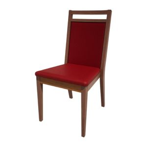 Bolero Bespoke Bia B Stacking Chair in Red/Walnut - HS437 - 1