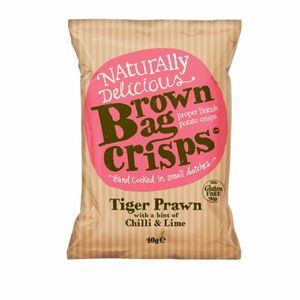 Brown Bag Crisps Tiger Prawn Chilli and Lime 40g (Pack of 20) - FU434 - 1