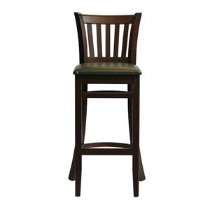 Manhattan Bar Chair in Dark Walnut with Bison Cedar Seat - HX852 - 1